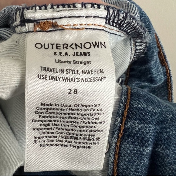 Outerknown Women’s Liberty Straight Jeans Medium Wash Casual Relaxed Size 28 - Picture 4 of 8